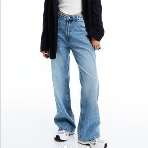 H&M wide high waisted jeans